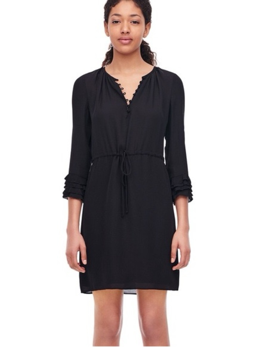 REBECCA TAYLOR‎ Silk Double Georgette Shirtdress